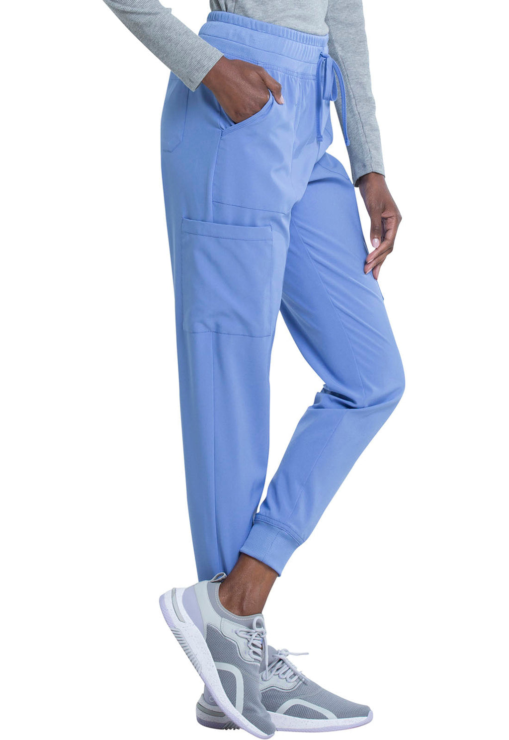 EDS Essentials DK065 Women's Mid Rise Scrub Joggers Ciel