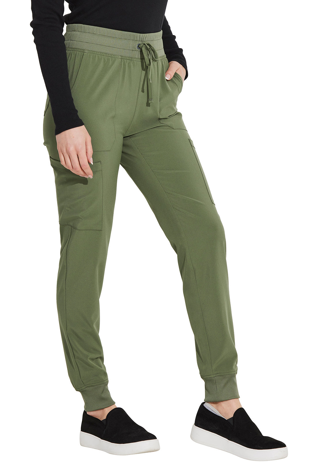 EDS Essentials DK065 Women's Mid Rise Scrub Joggers Olive
