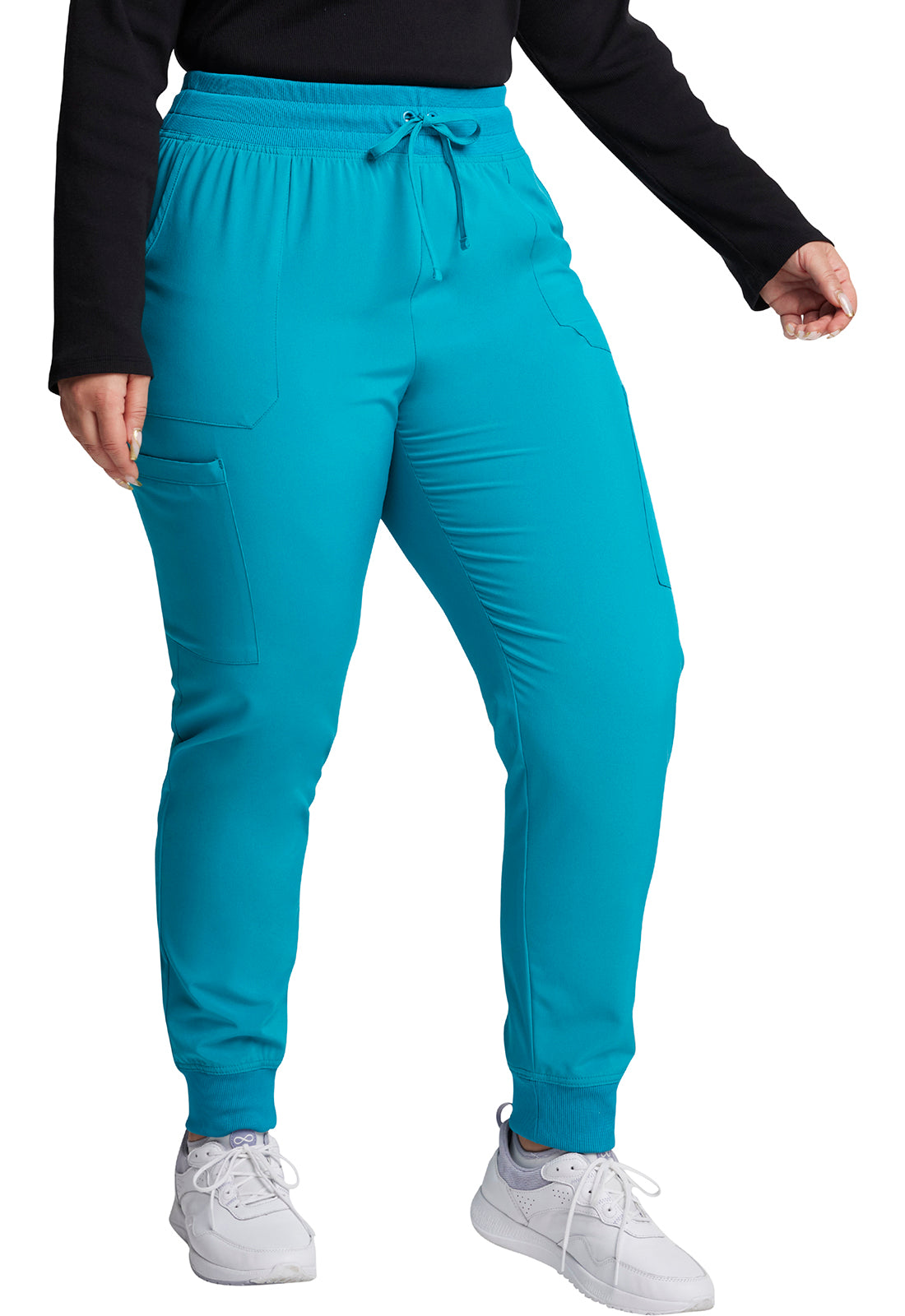 EDS Essentials DK065 Women's Mid Rise Scrub Joggers Teal Blue