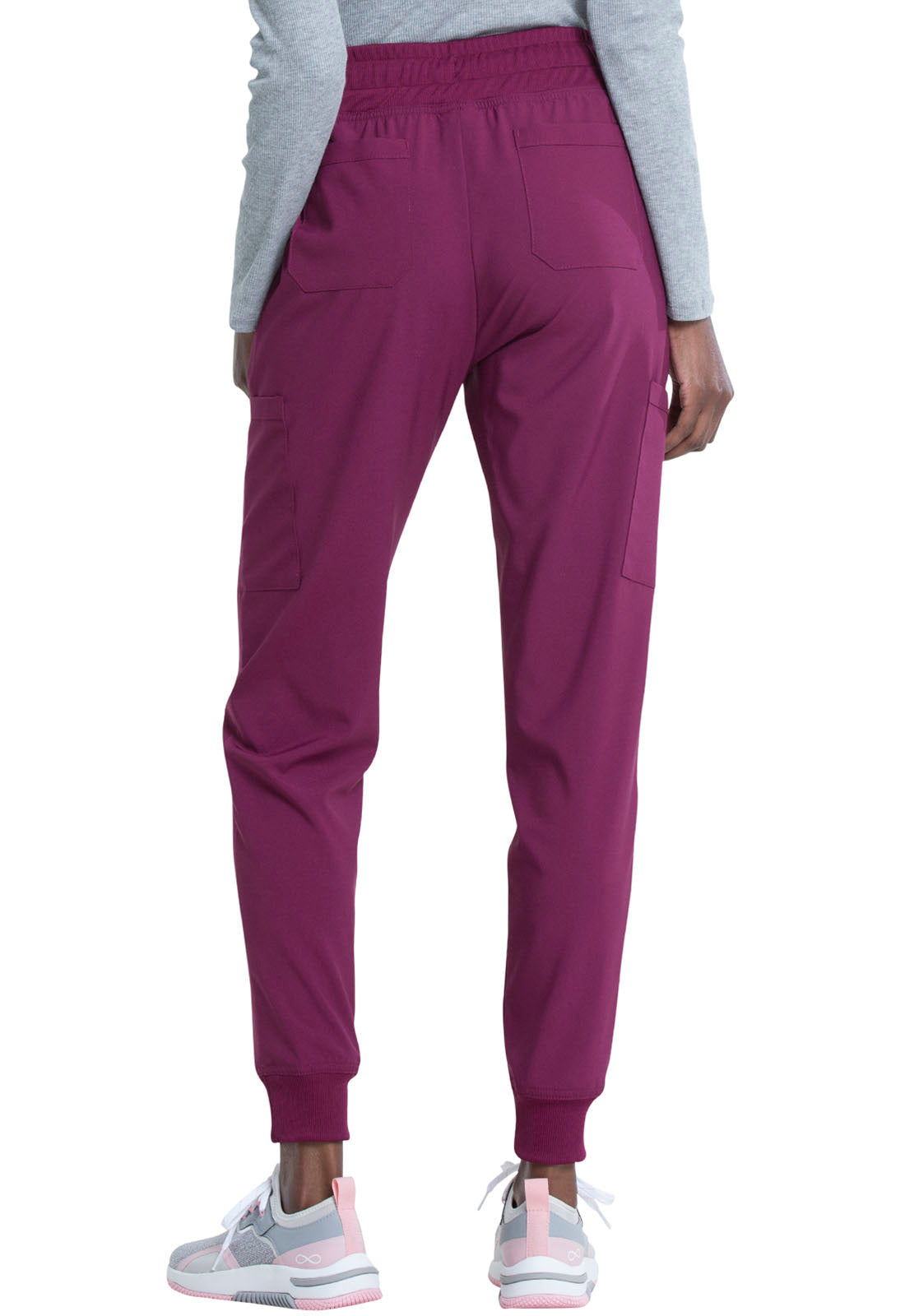 EDS Essentials DK065 Women's Mid Rise Scrub Joggers Wine