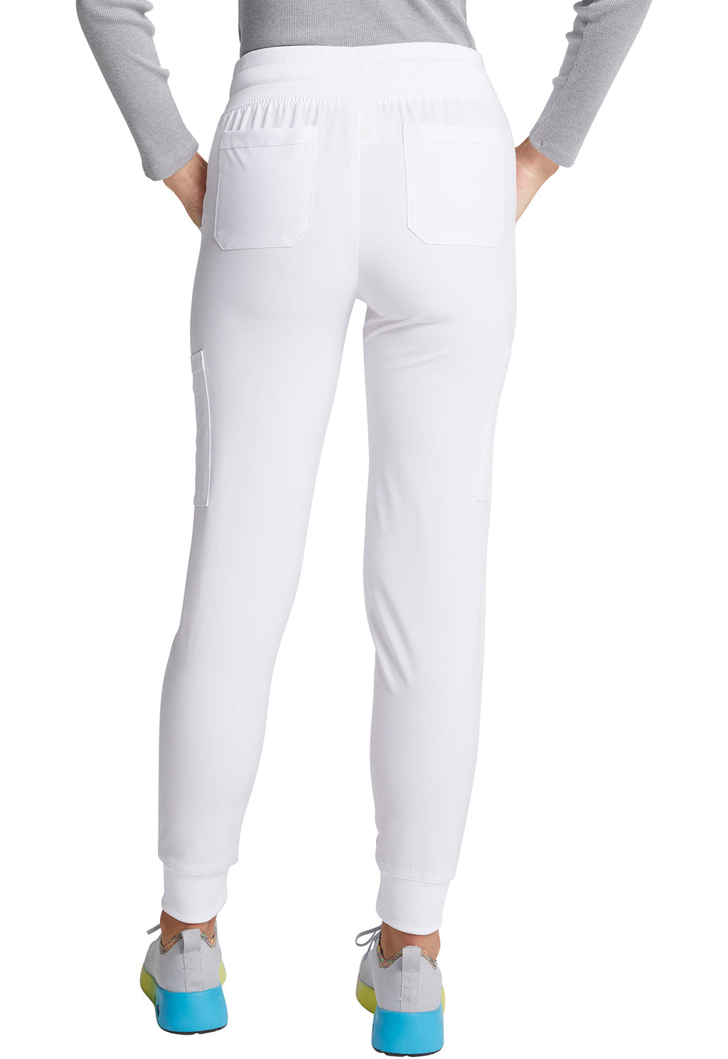 EDS Essentials DK065 Women's Mid Rise Scrub Joggers White