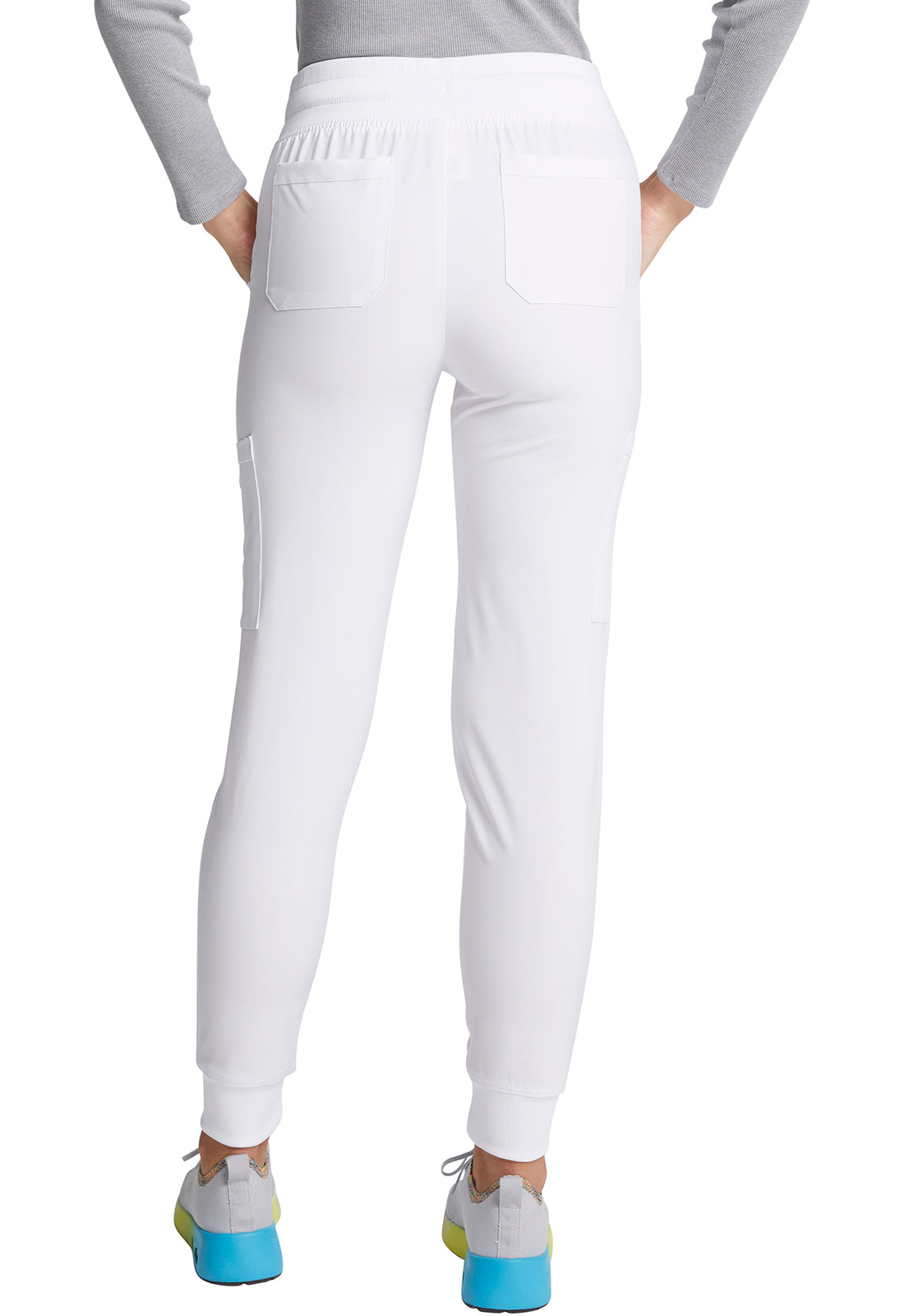 EDS Essentials DK065 Women's Mid Rise Scrub Joggers White