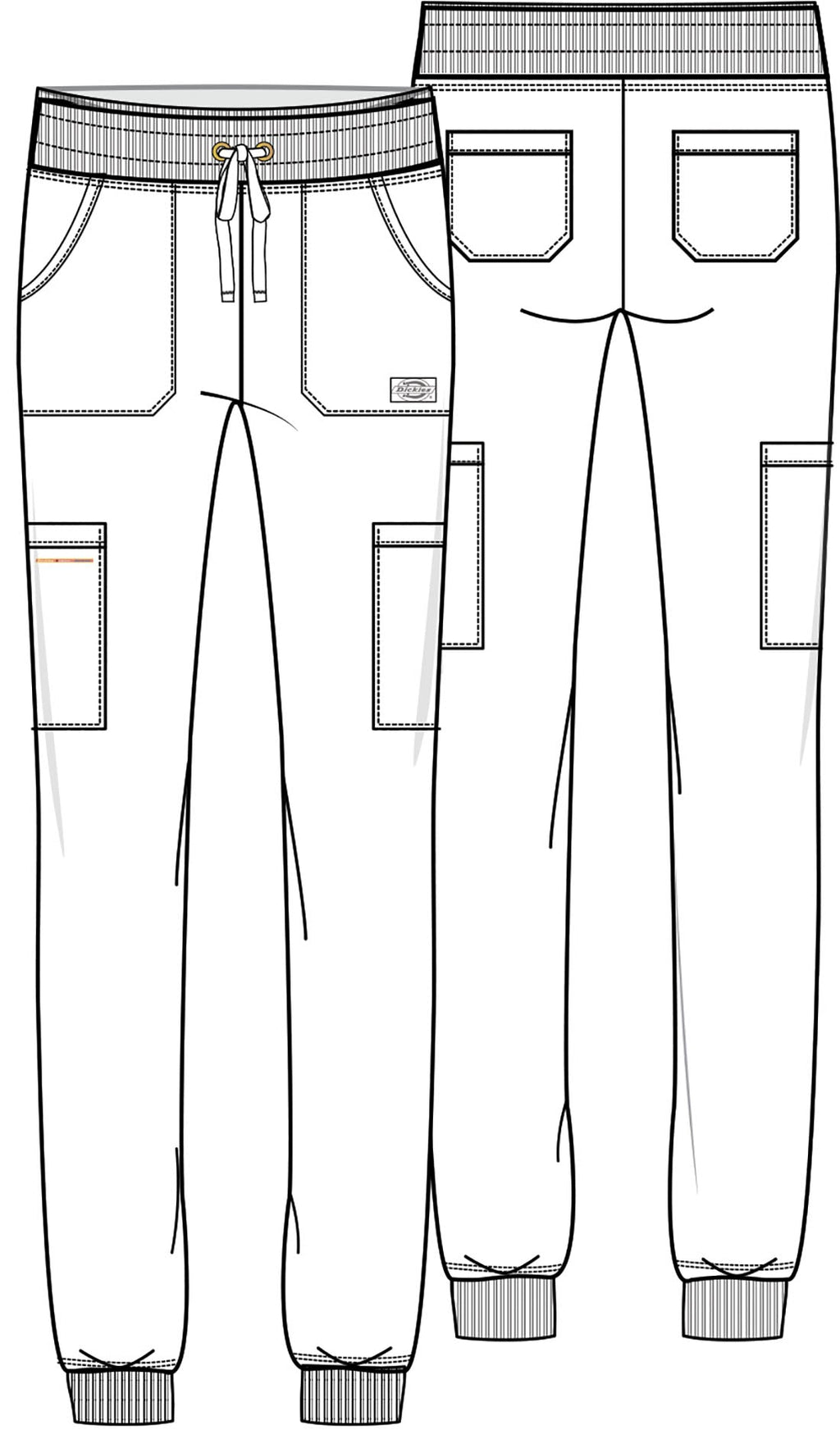 EDS Essentials DK065 Women's Mid Rise Scrub Joggers Fern Green
