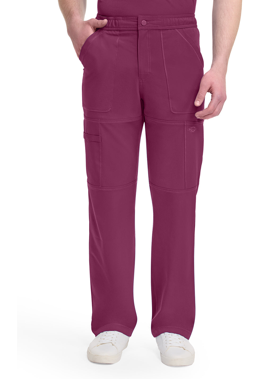 Dynamix DK110 Men's Zip Fly Cargo Scrub Pants Wine