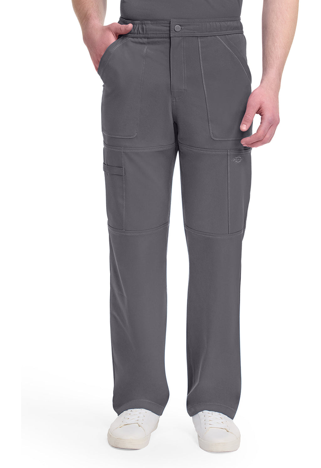 Dynamix DK110 Men's Zip Fly Cargo Scrub Pants Pewter