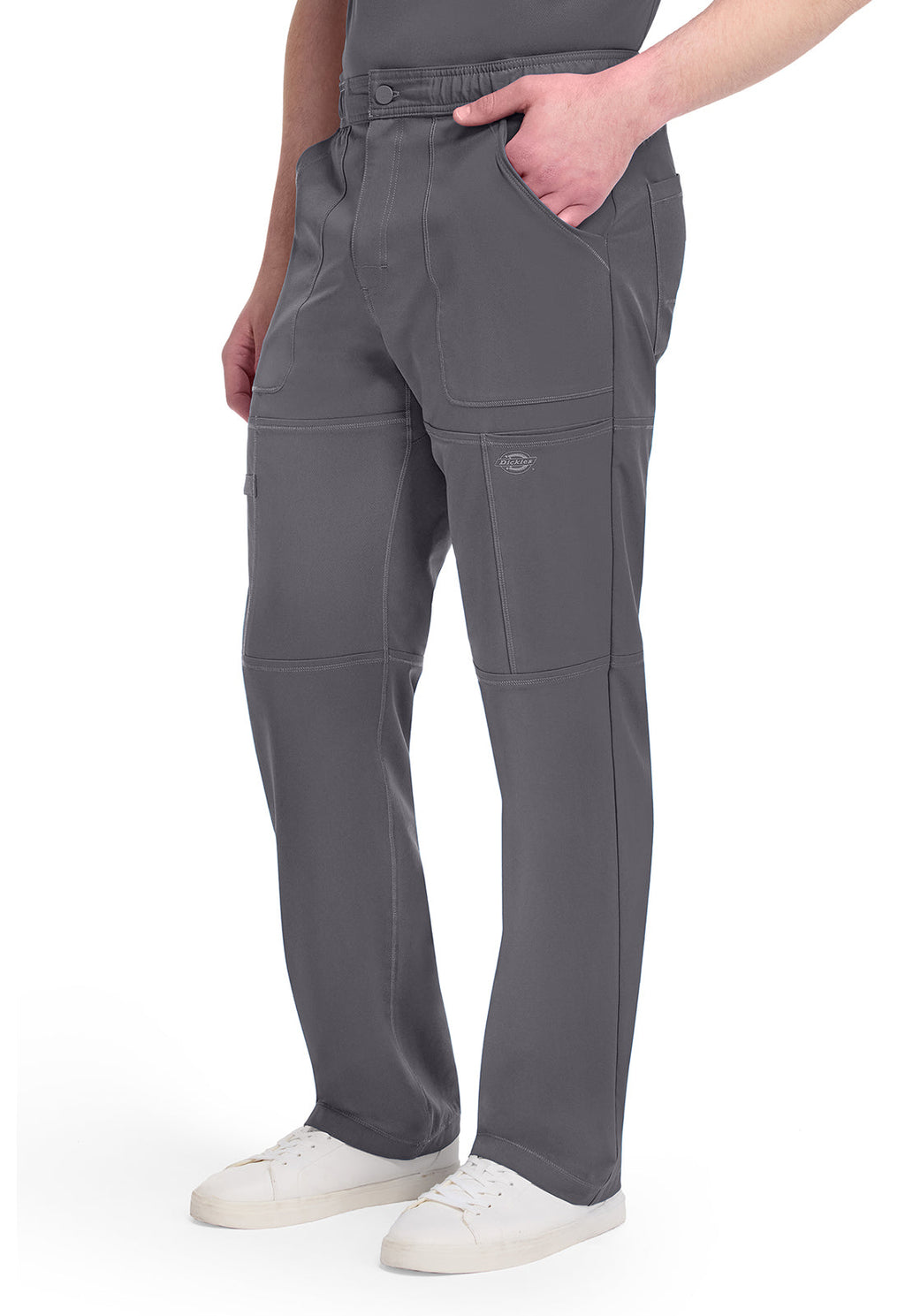 Dynamix DK110 Men's Zip Fly Cargo Scrub Pants Pewter