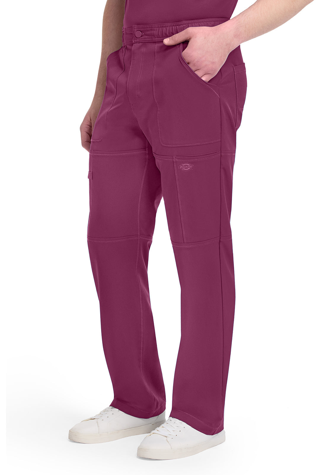 Dynamix DK110 Men's Zip Fly Cargo Scrub Pants Wine