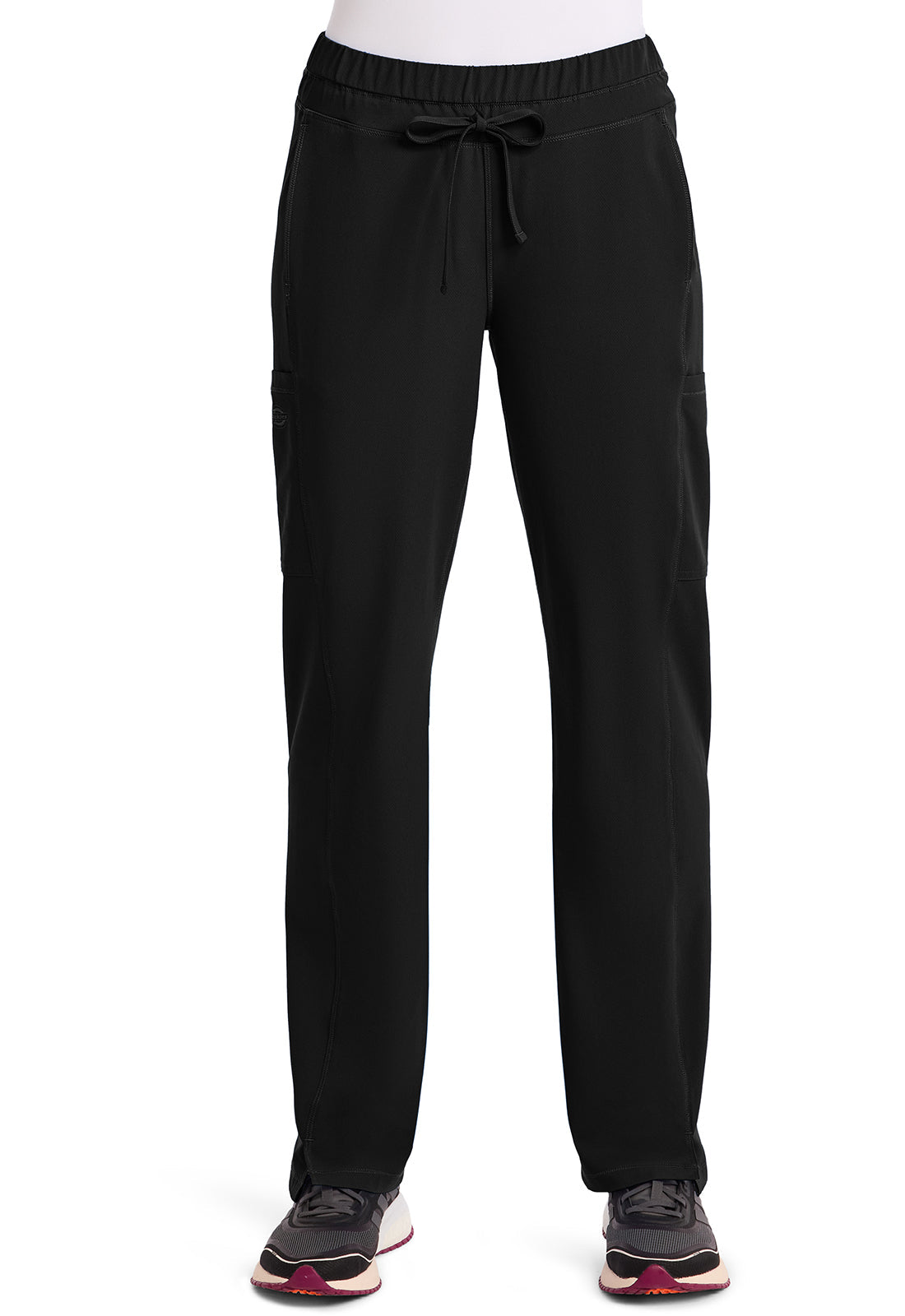 Dynamix DK130 Women's Mid Rise Straight Leg Drawstring Scrub Pants Black