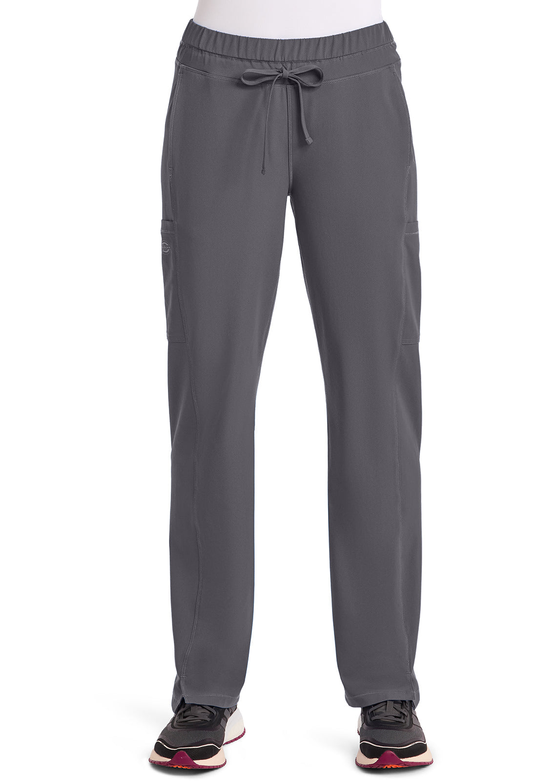Dynamix DK130 Women's Mid Rise Straight Leg Drawstring Scrub Pants Pewter