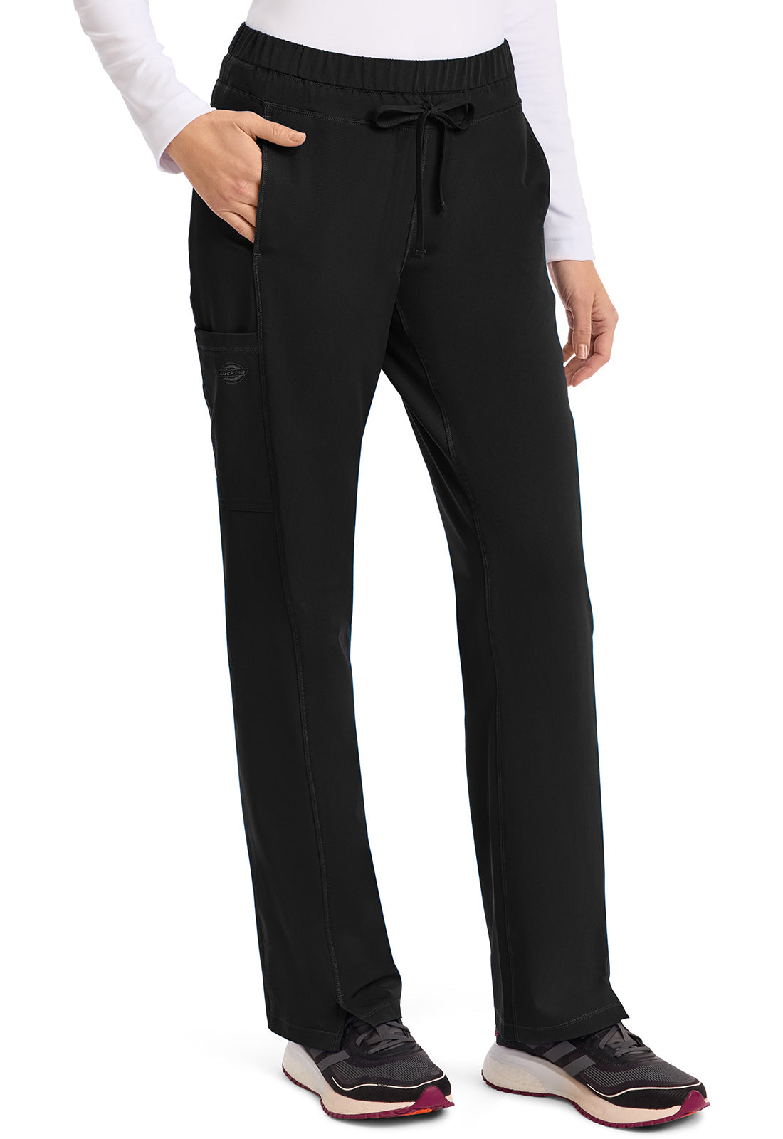 Dynamix DK130 Mid Rise Straight Leg Pants Drawstring Pants Black