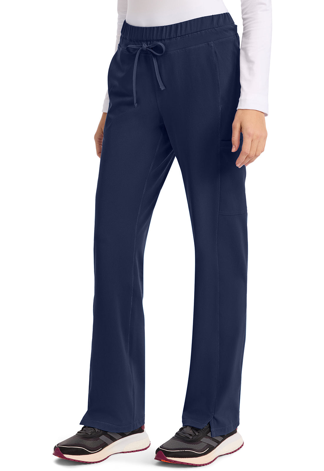 Dynamix DK130 Women's Mid Rise Straight Leg Drawstring Scrub Pants Navy