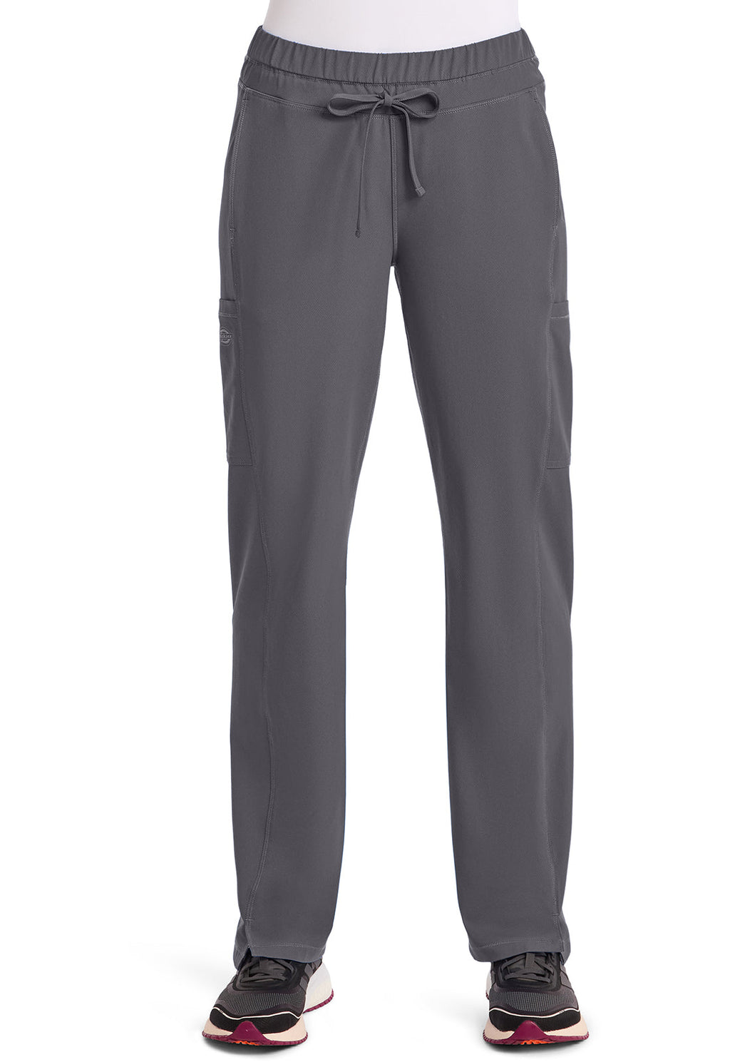 Dynamix DK130 Women's Mid Rise Straight Leg Drawstring Scrub Pants Pewter