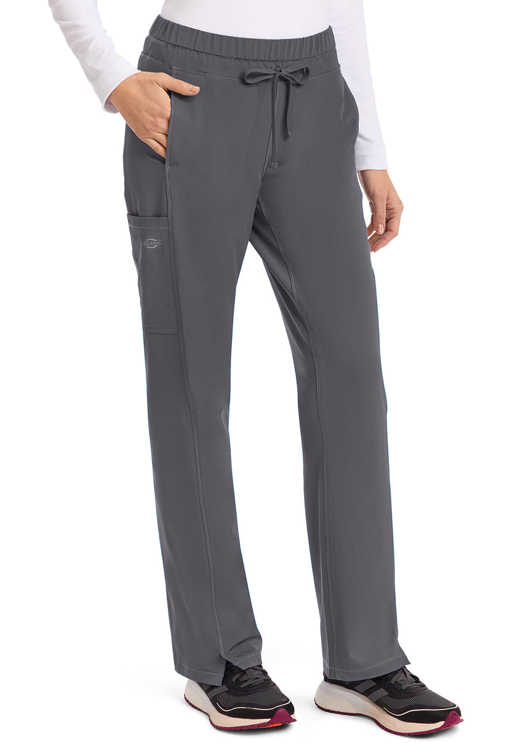 Dynamix DK130 Mid Rise Straight Leg Pants Drawstring Pants Pewter