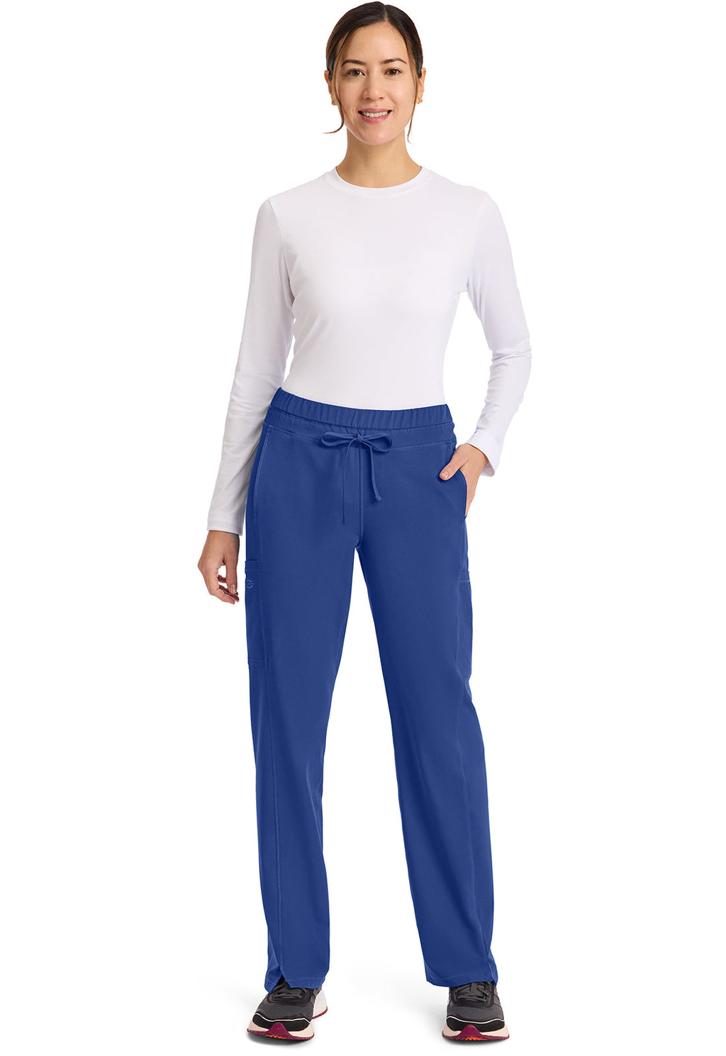 Dynamix DK130 Women's Mid Rise Straight Leg Drawstring Scrub Pants Royal