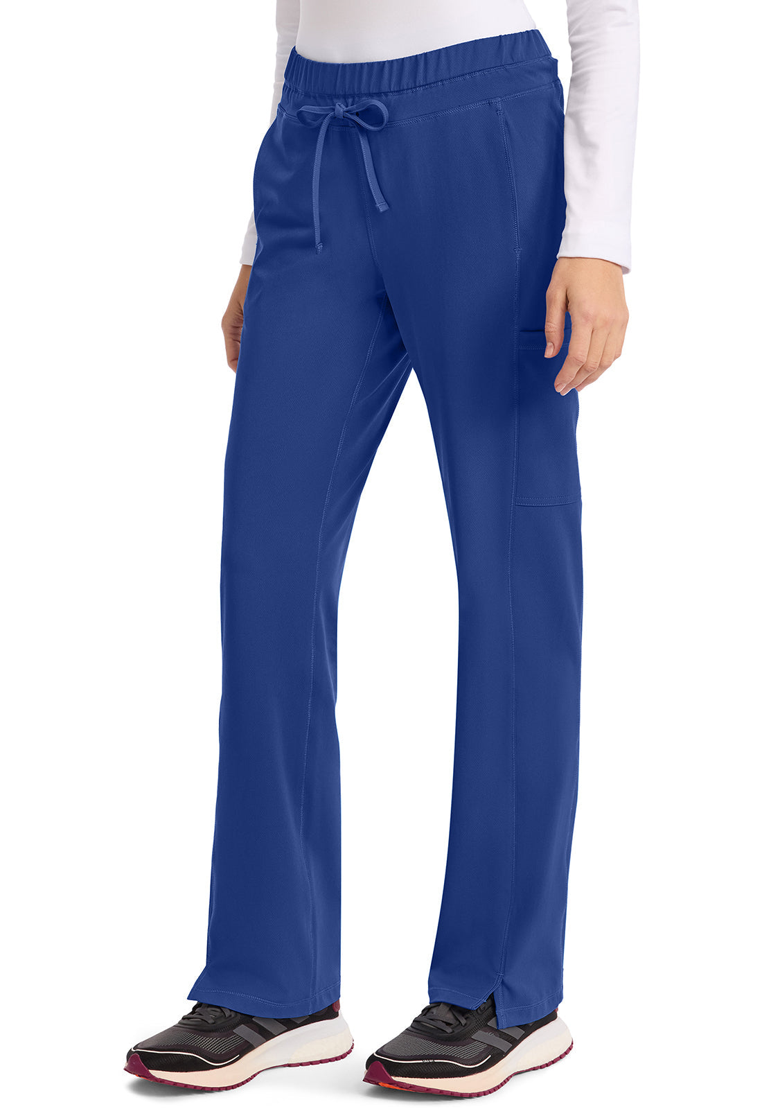 Dynamix DK130 Women's Mid Rise Straight Leg Drawstring Scrub Pants Royal