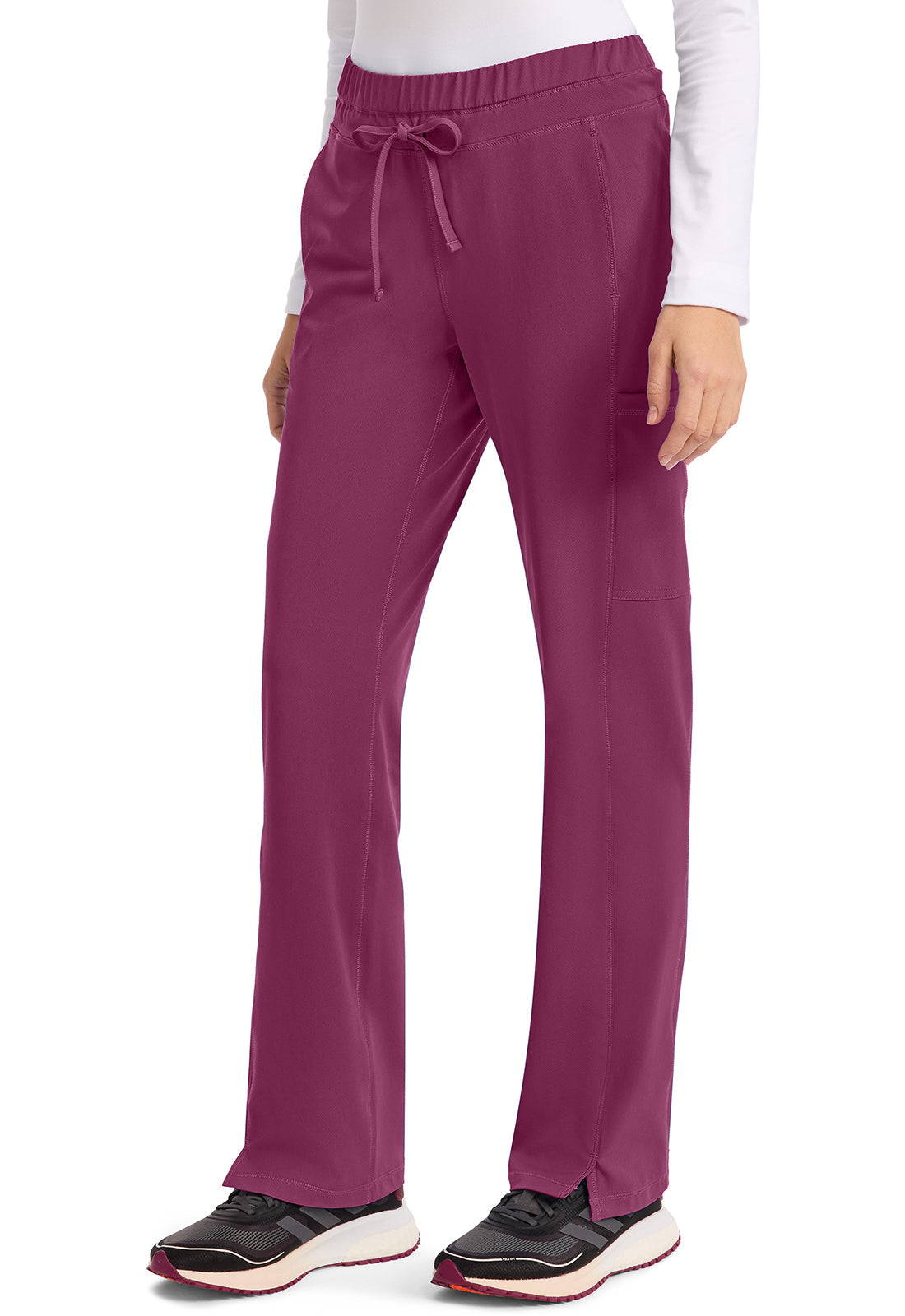 Dynamix DK130 Women's Mid Rise Straight Leg Drawstring Scrub Pants Wine