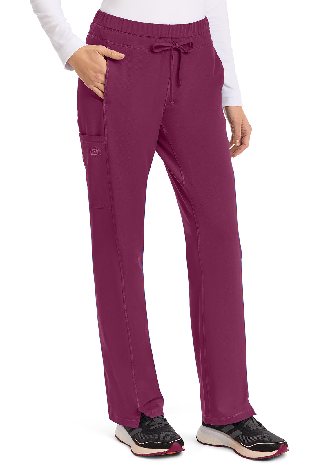 Dynamix DK130 Mid Rise Straight Leg Pants Drawstring Pants Wine
