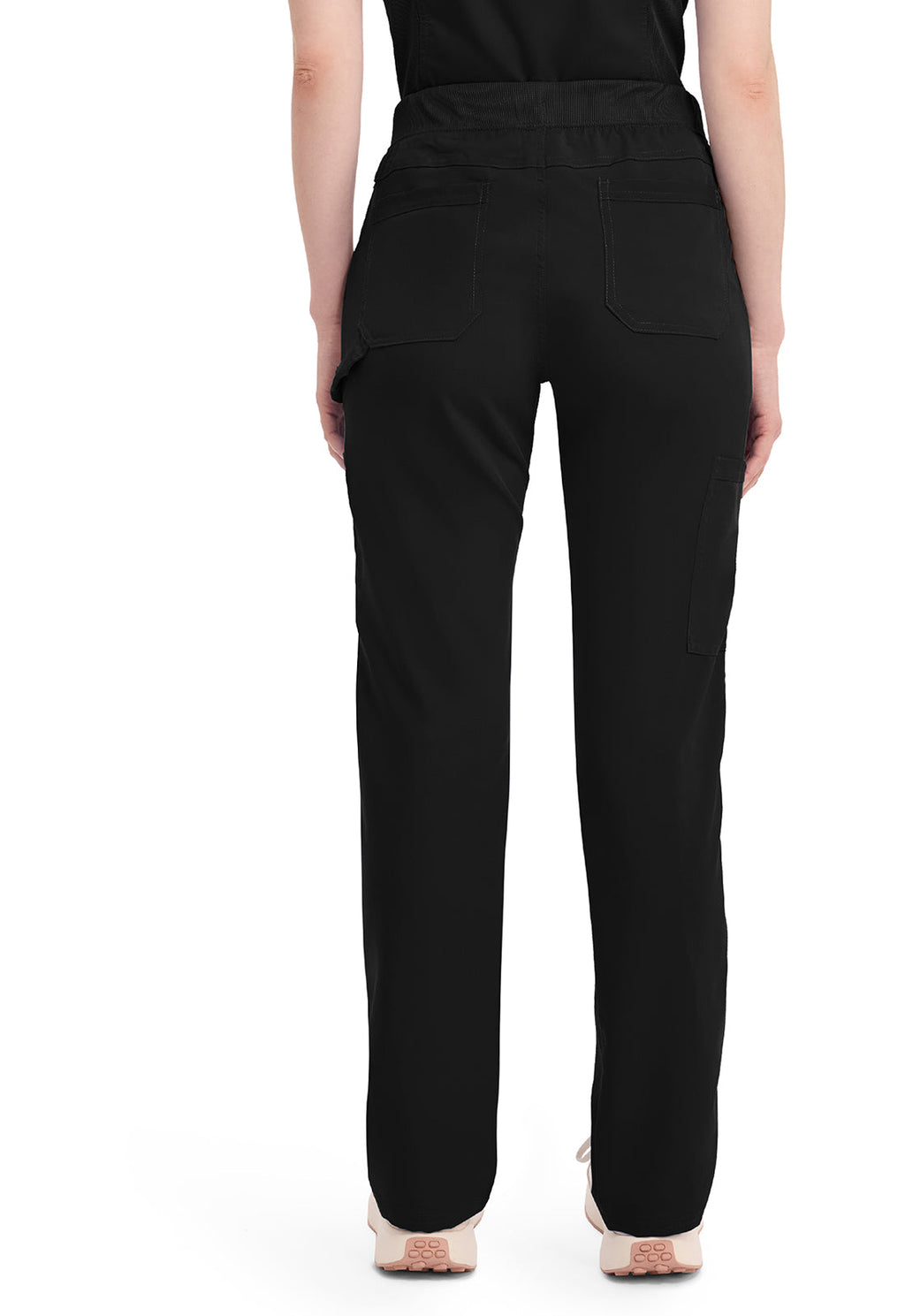 Balance DK135 Women's Mid Rise Tapered Leg Pull-on Scrub Pants Black