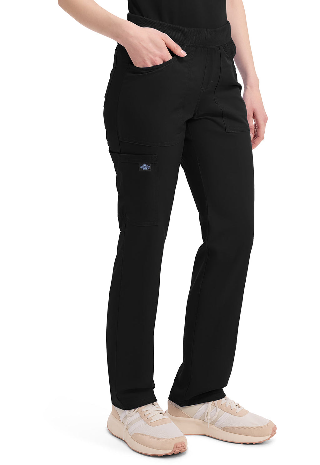 Balance DK135 Women's Mid Rise Tapered Leg Pull-on Scrub Pants Black