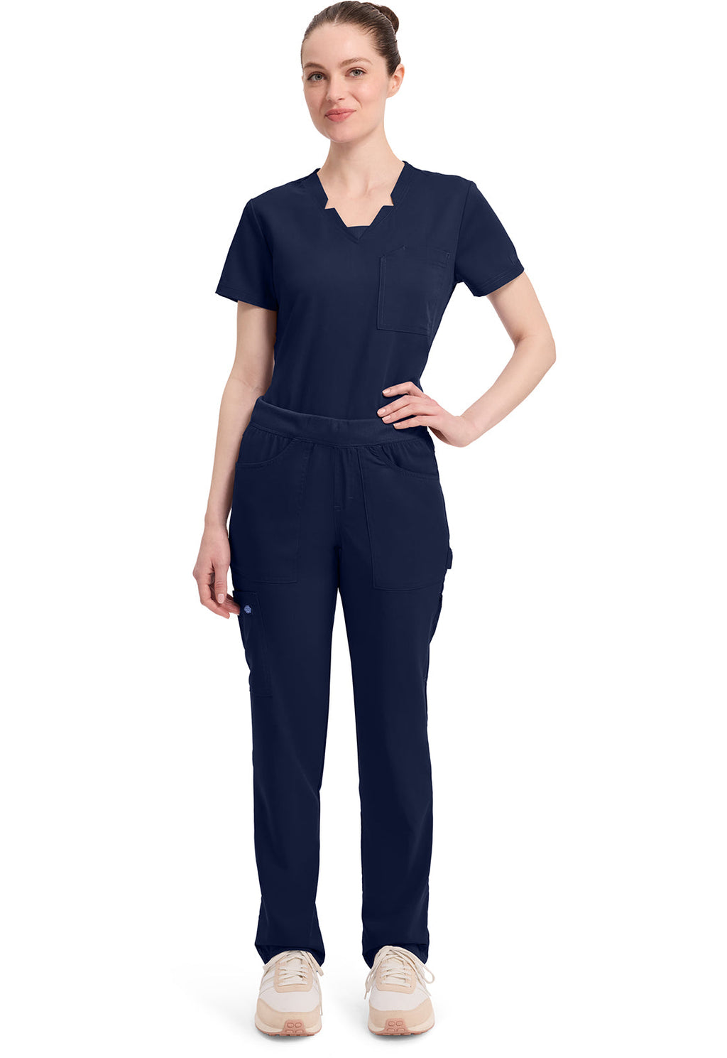 Balance DK135 Women's Mid Rise Tapered Leg Pull-on Scrub Pants Navy