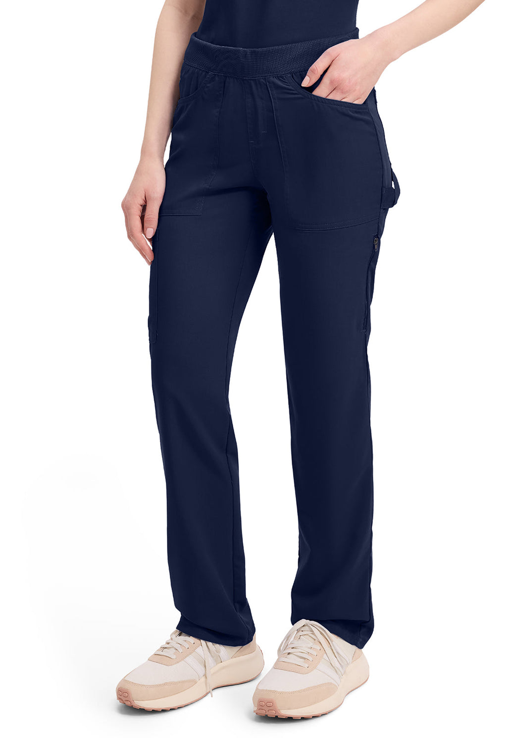 Balance DK135 Women's Mid Rise Tapered Leg Pull-on Scrub Pants Navy