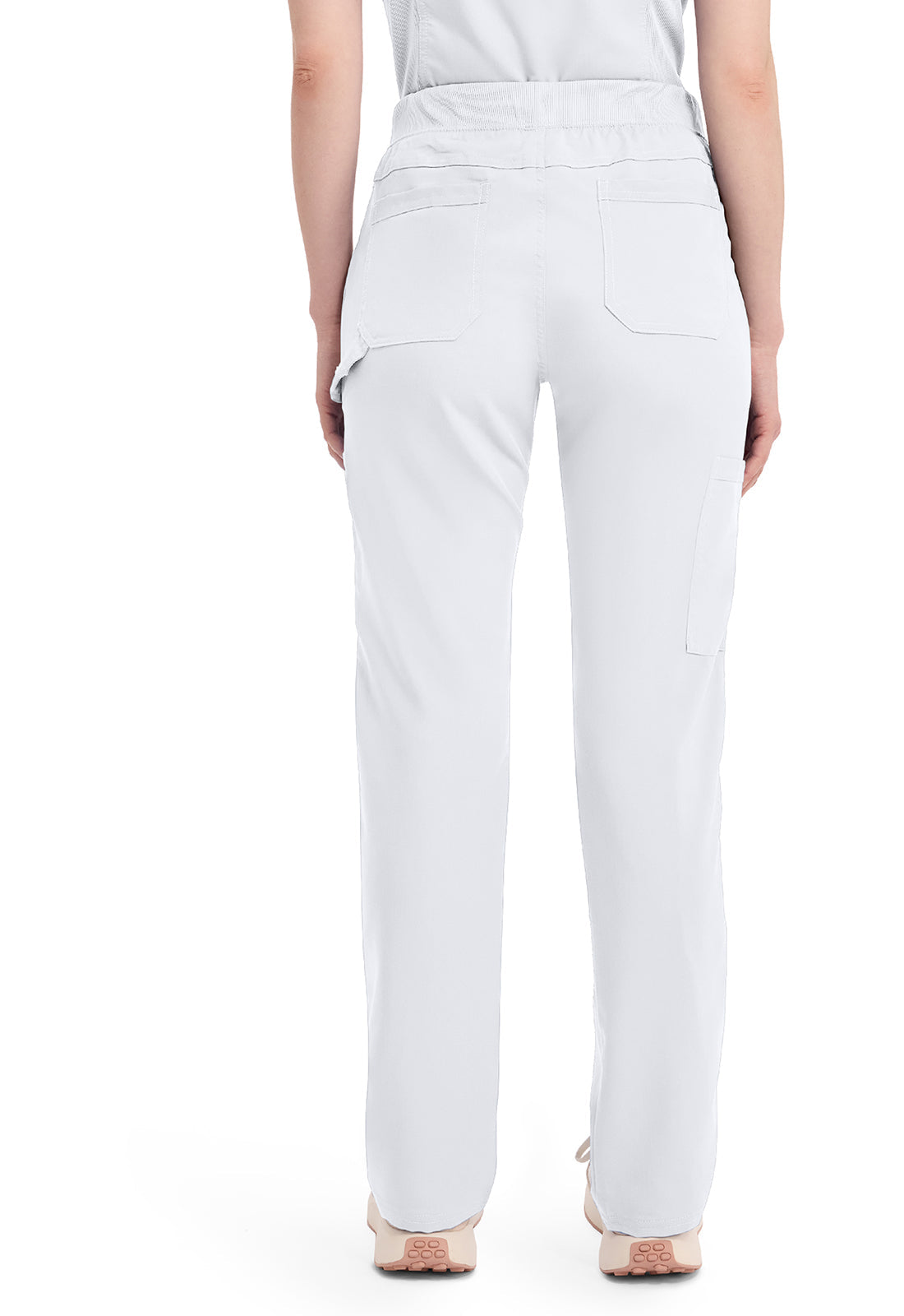Balance DK135 Women's Mid Rise Tapered Leg Pull-on Scrub Pants White