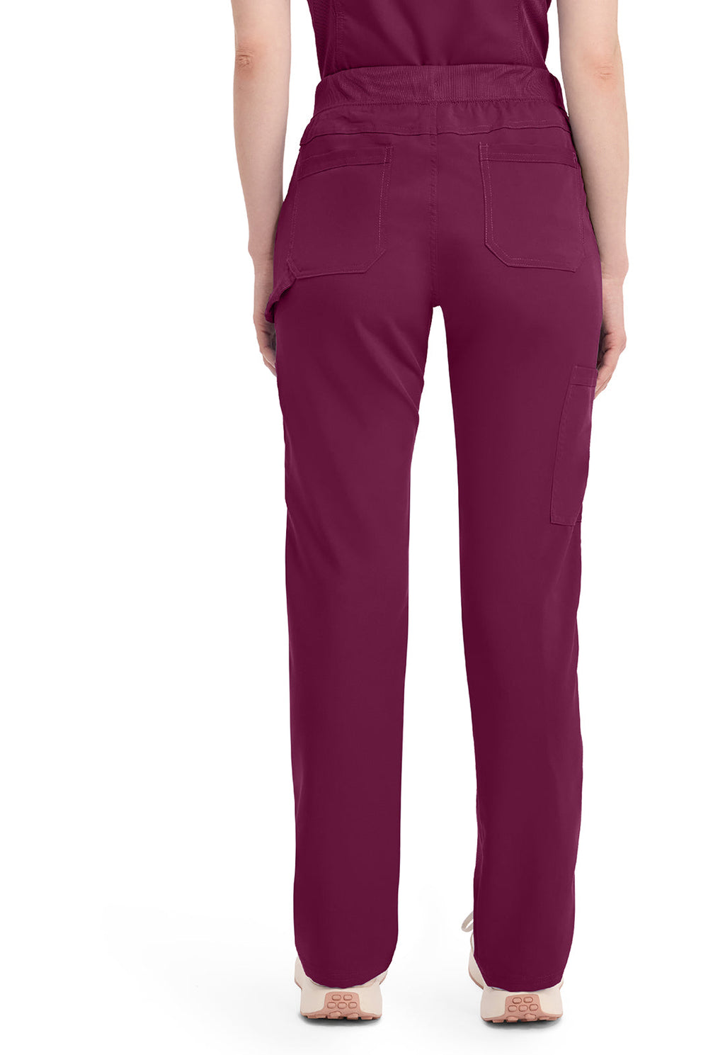 Balance DK135 Women's Mid Rise Tapered Leg Pull-on Scrub Pants Wine