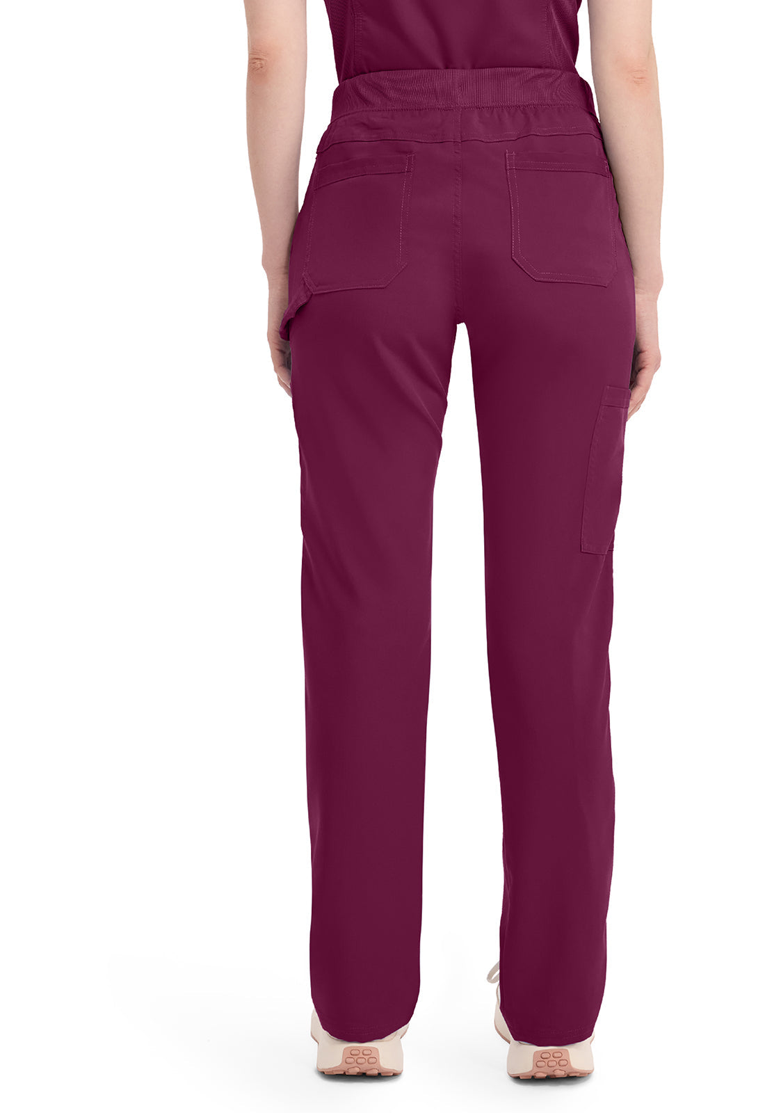 Balance DK135 Women's Mid Rise Tapered Leg Pull-on Scrub Pants Wine
