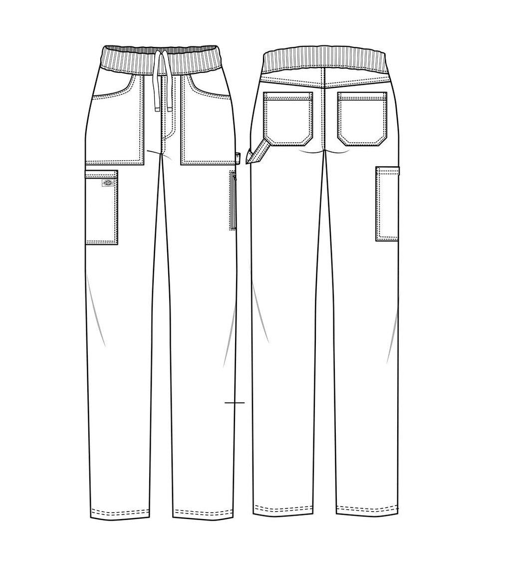 Balance DK135 Women's Mid Rise Tapered Leg Pull-on Scrub Pants Navy