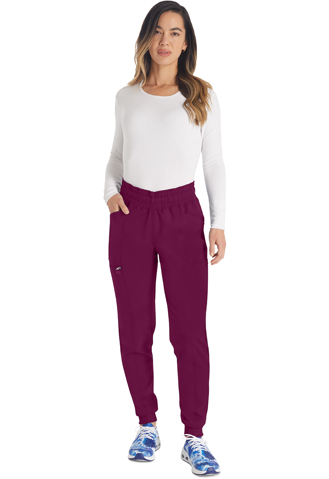 Balance DK155 Women's Mid Rise Jogger Scrub Pants Wine