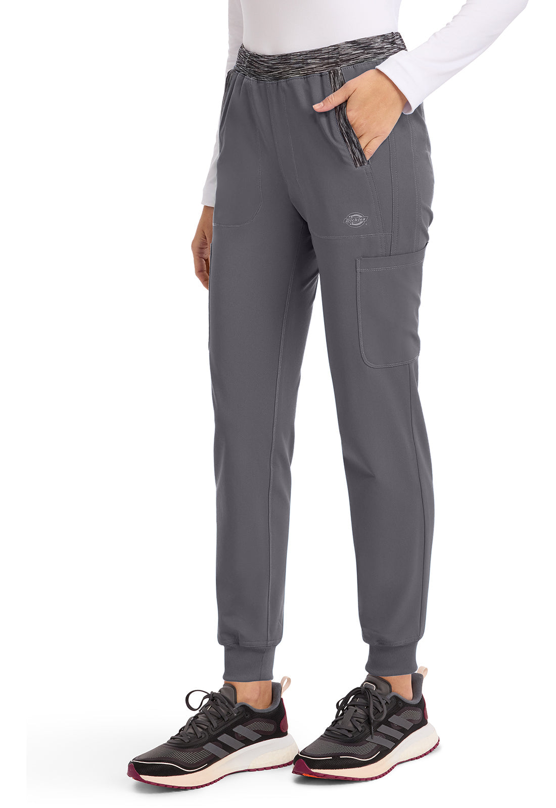 Dynamix DK185 Women's Natural Rise Tapered Leg Jogger Scrub Pants Pewter