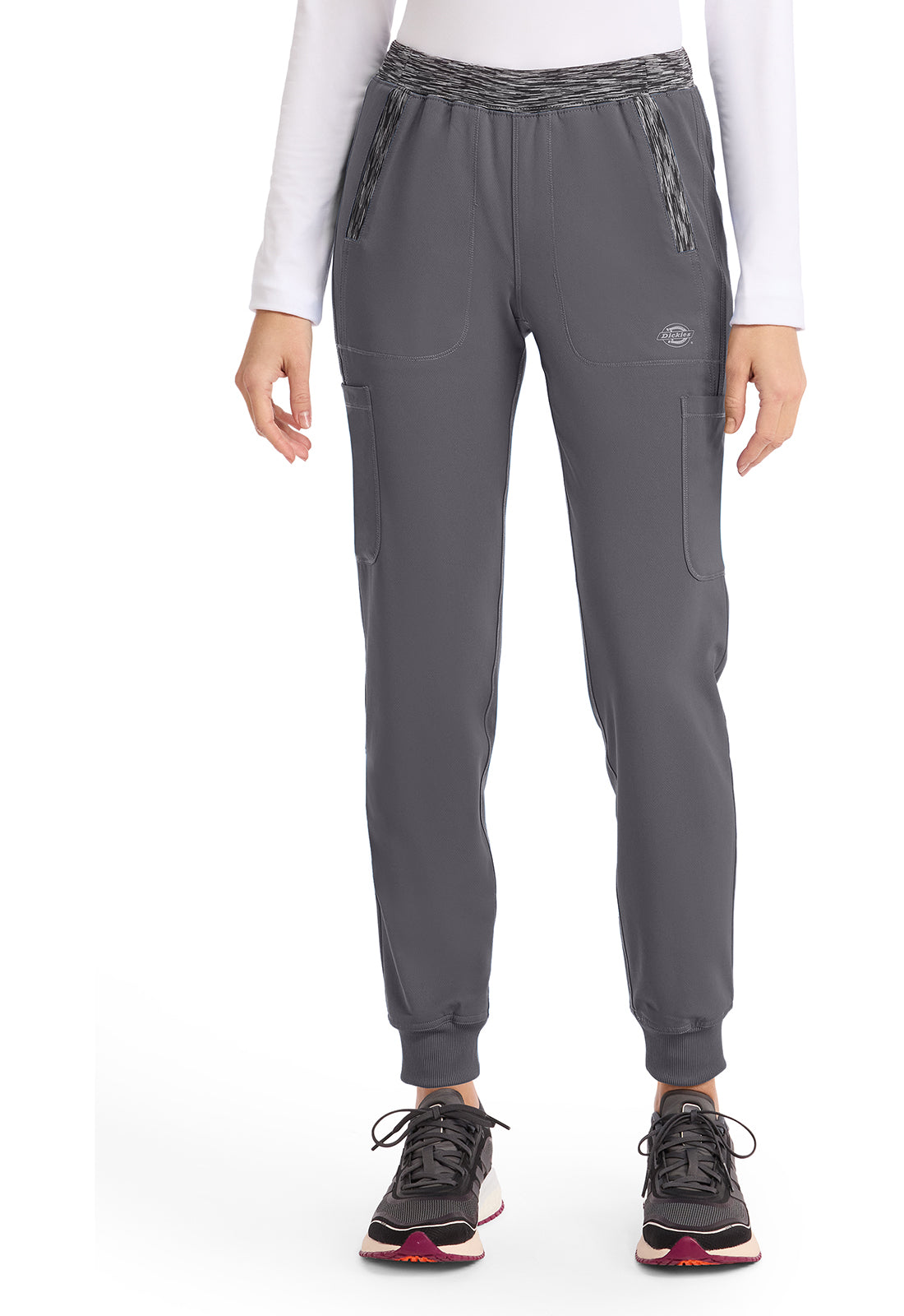 Dynamix DK185 Women's Natural Rise Tapered Leg Jogger Scrub Pants Pewter