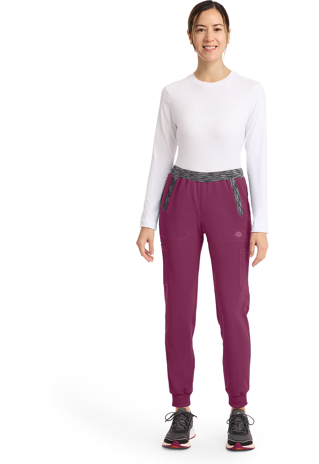 Dynamix DK185 Women's Natural Rise Tapered Leg Jogger Scrub Pants Wine