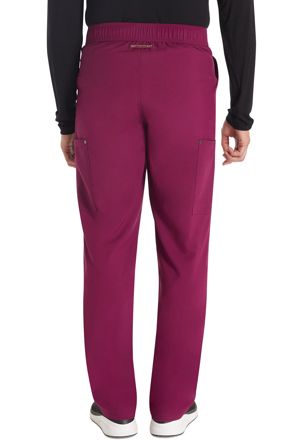 EDS NXT DK216 Men's Mid Rise Zip Fly Straight Leg Pants Wine Model Image Back | Dickies