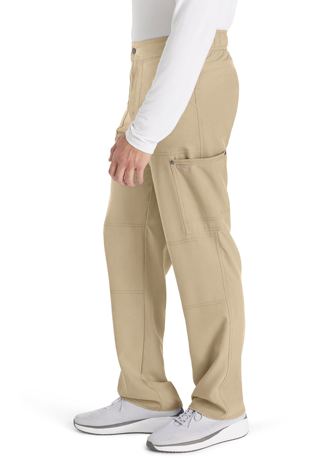 EDS NXT DK216 Men's Mid Rise Zip Fly Straight Leg Pants Khaki