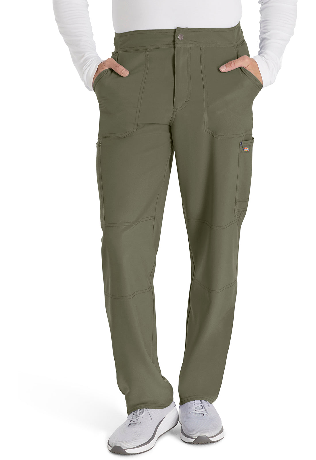 EDS NXT DK216 Men's Mid Rise Zip Fly Straight Leg Pants Olive