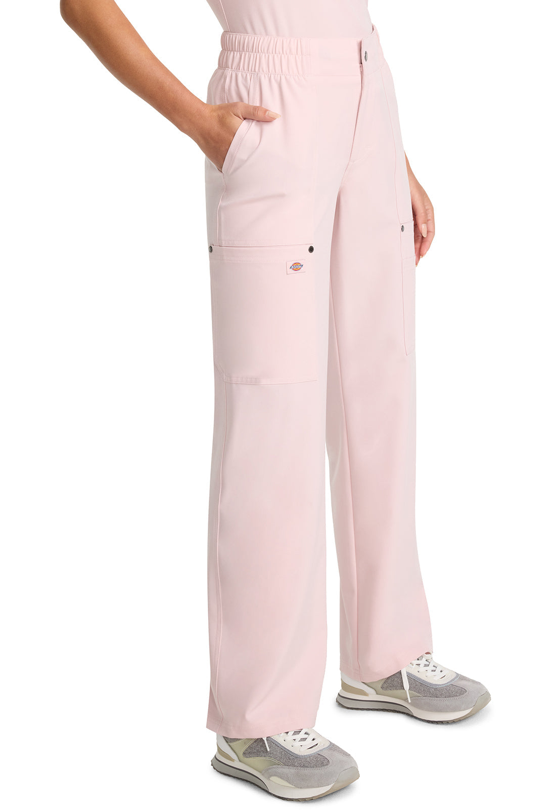 EDS NXT DK219 Mid Rise Zip Fly Wide Leg Cargo Pants Canyon Rose Model Image Left Side | Dickies