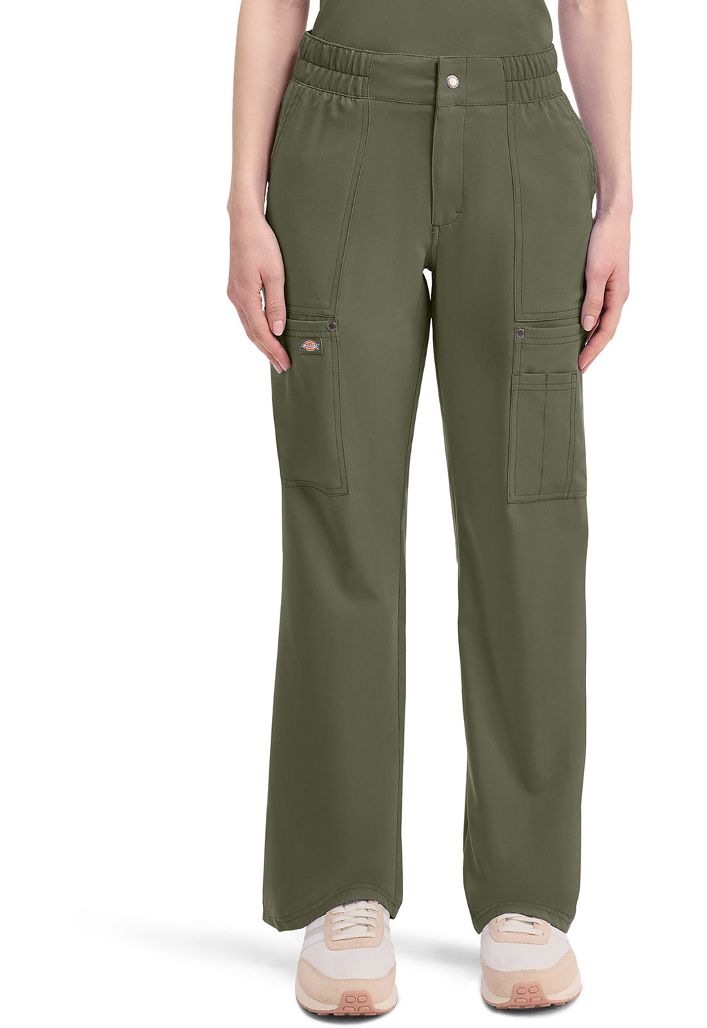 EDS NXT DK219 Mid Rise Zip Fly Wide Leg Cargo Pants Olive