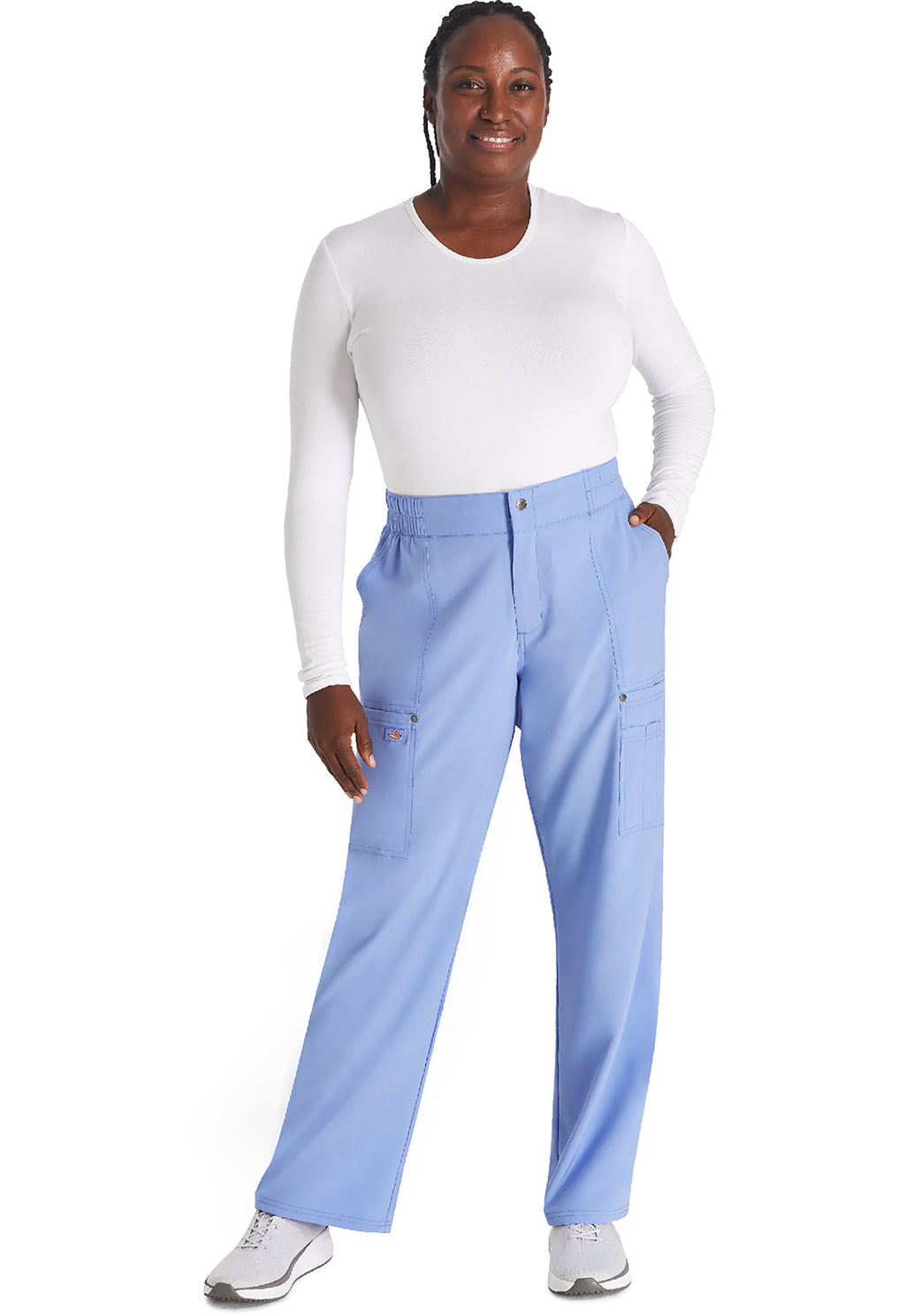 EDS NXT DK219 Mid Rise Zip Fly Wide Leg Cargo Pants Ciel