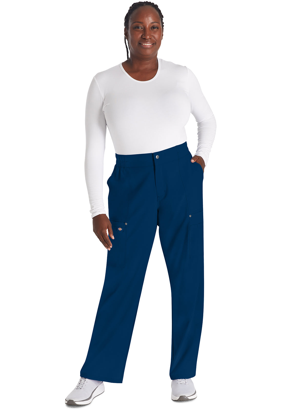 EDS NXT DK219 Mid Rise Zip Fly Wide Leg Cargo Pants Navy
