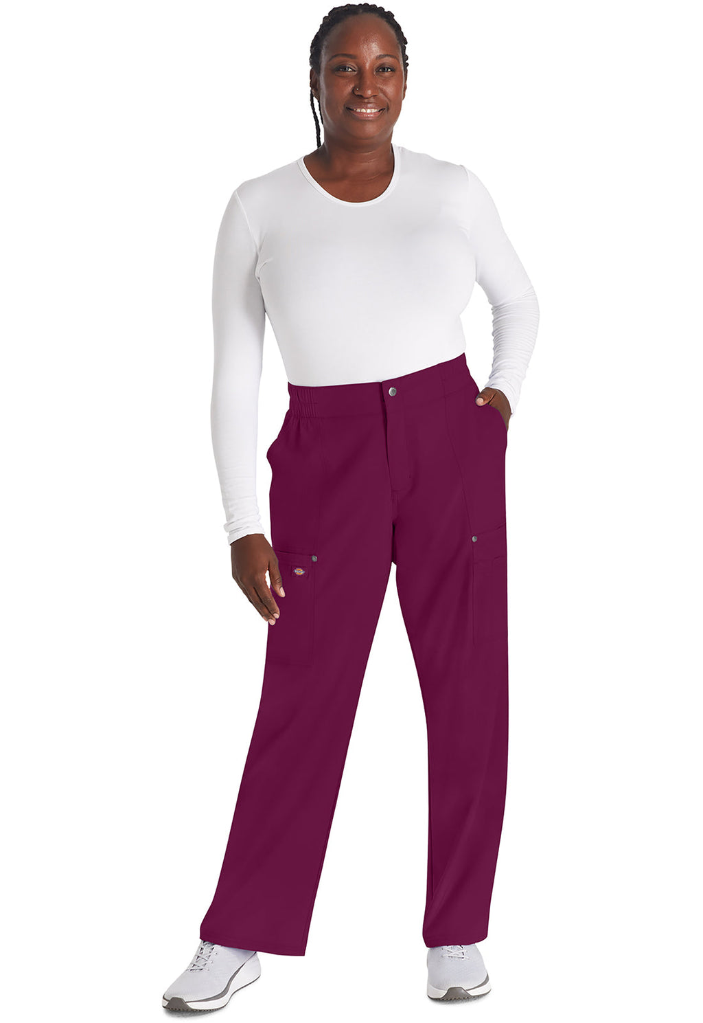 EDS NXT DK219 Mid Rise Zip Fly Wide Leg Cargo Pants Wine