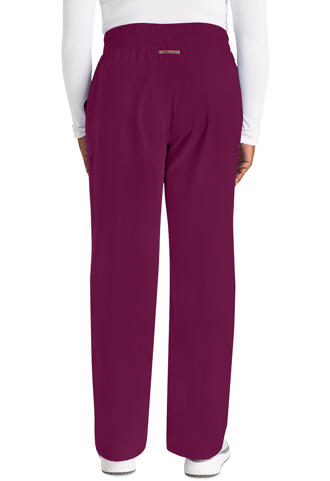 EDS NXT DK219 Mid Rise Zip Fly Wide Leg Cargo Pants Wine Model Image Back | Dickies