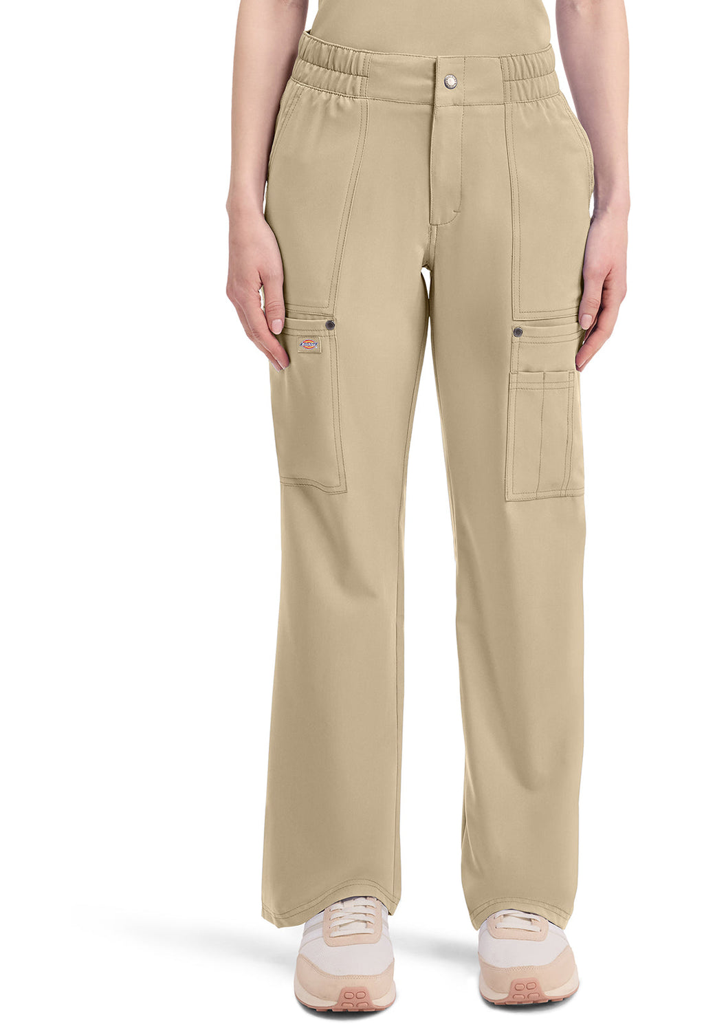 EDS NXT DK219 Mid Rise Zip Fly Wide Leg Cargo Pants Khaki