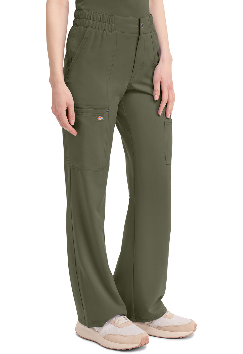 EDS NXT DK219 Mid Rise Zip Fly Wide Leg Cargo Pants Olive