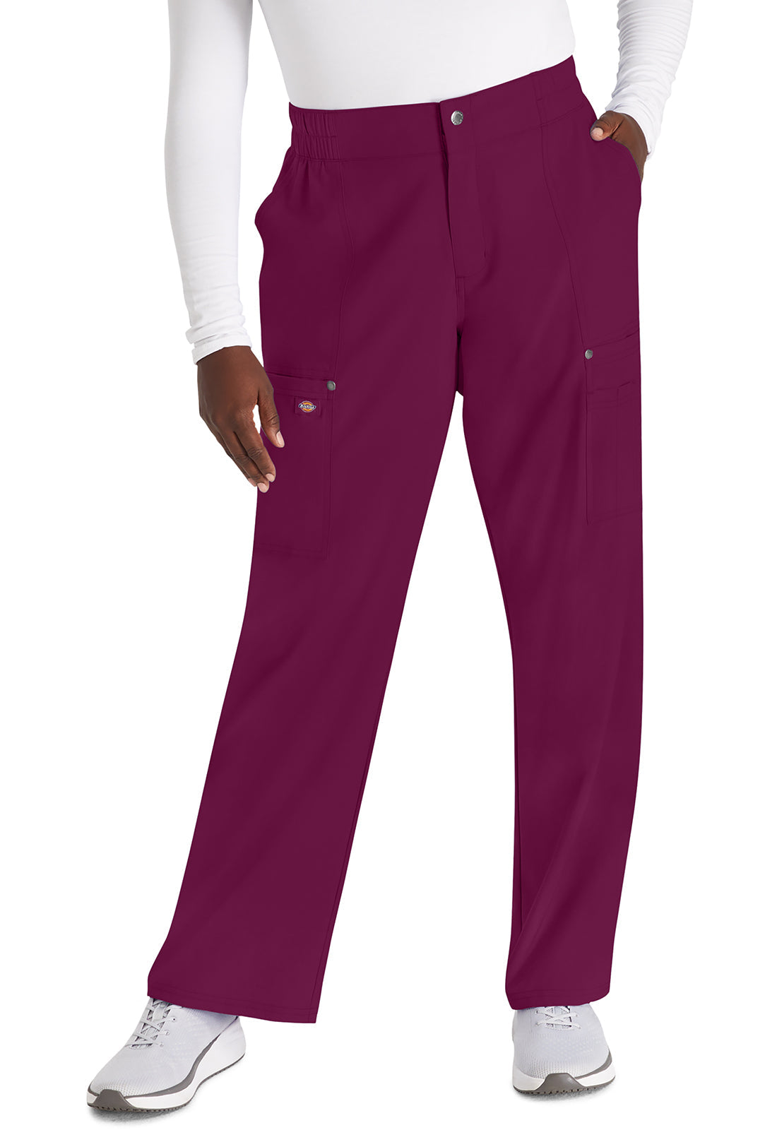 EDS NXT DK219 Mid Rise Zip Fly Wide Leg Cargo Pants Wine