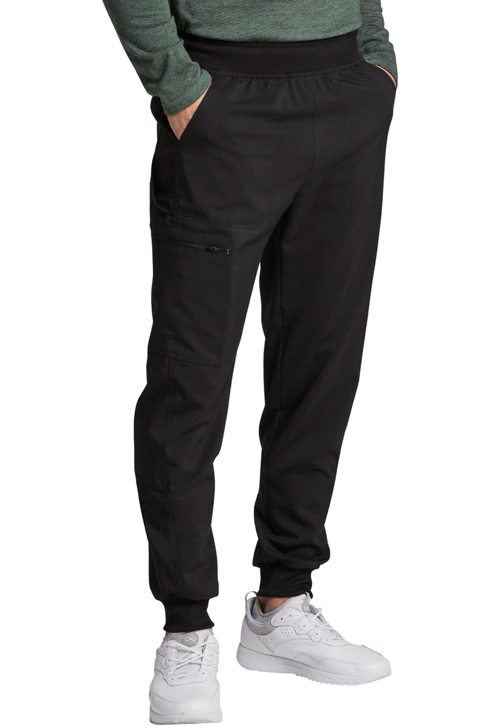 Balance DK224 Men's Mid Rise Jogger Black Model Image Left Side | Dickies