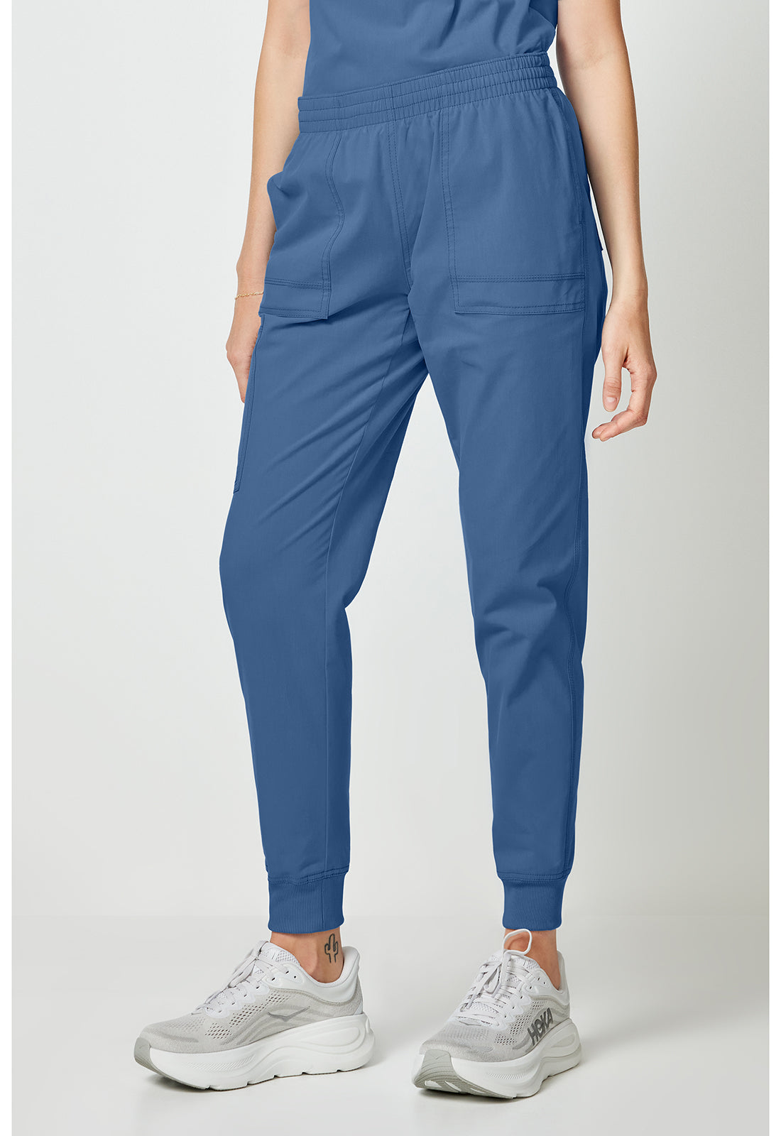 Forge DK275 Women's Mide Rise Cargo Scrub Joggers Vintage Blue