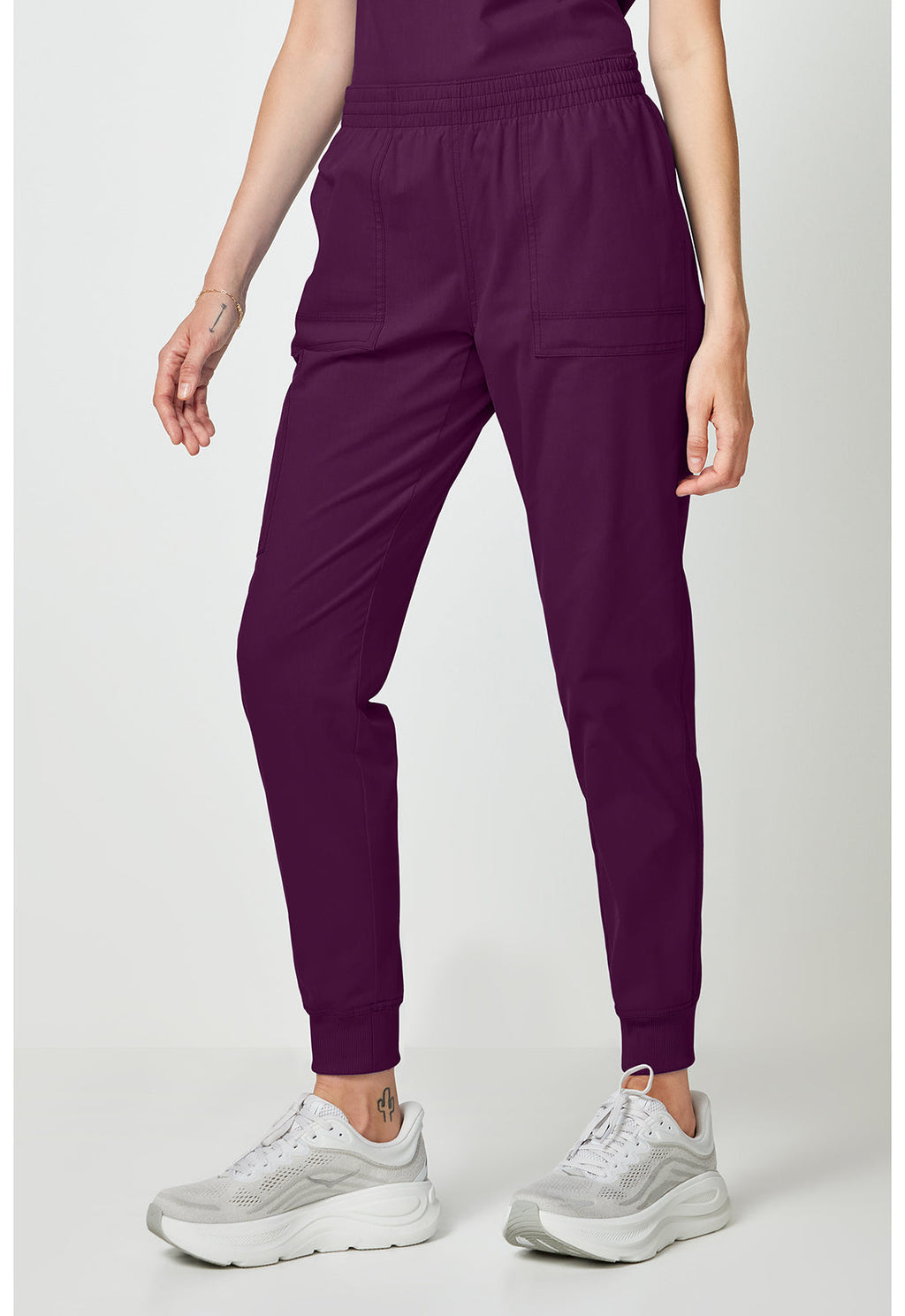 Forge DK275 Women's Mide Rise Cargo Scrub Joggers Wine