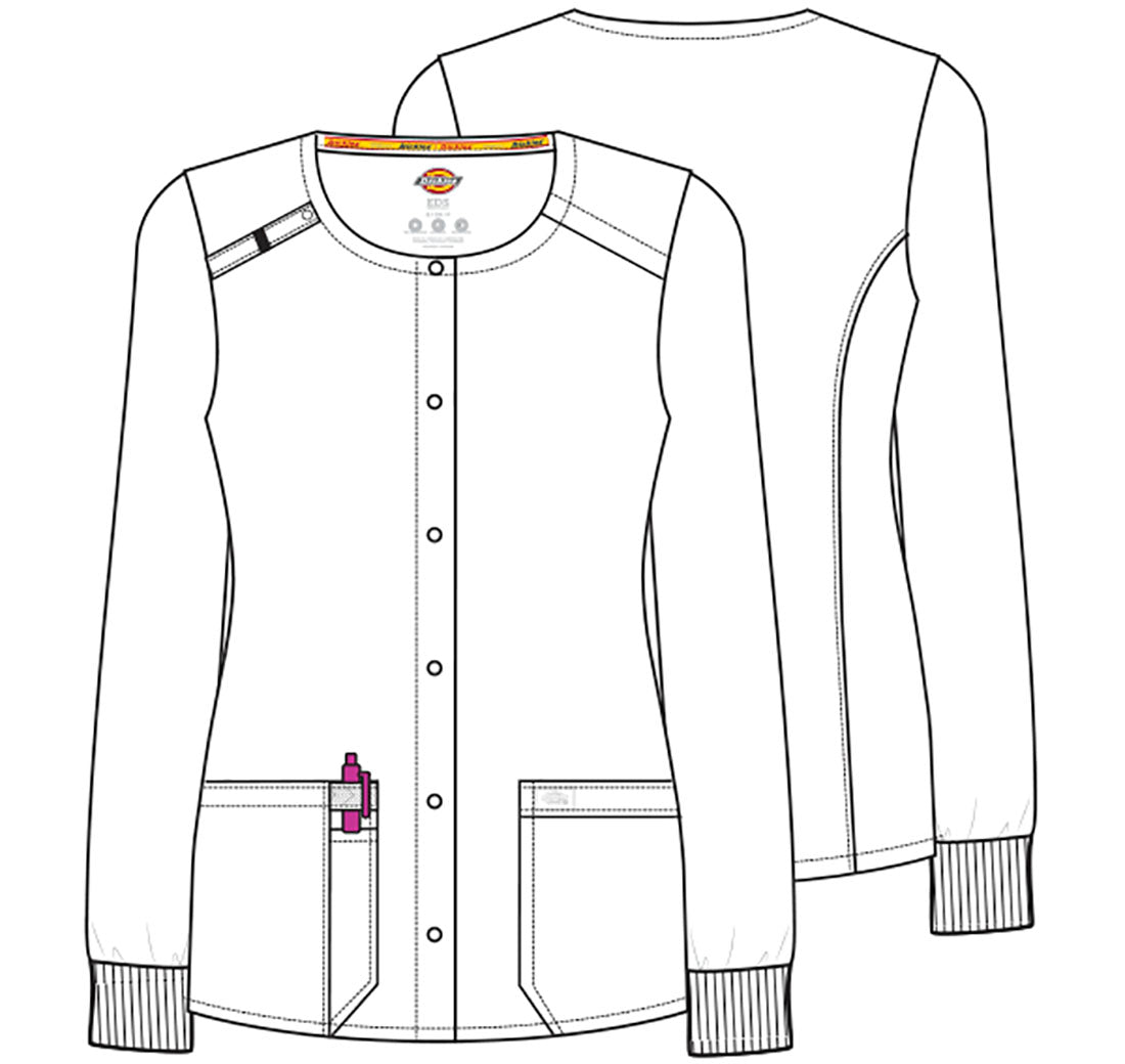 EDS Essentials DK305 Women's Snap Front Warm-up Jacket Pewter