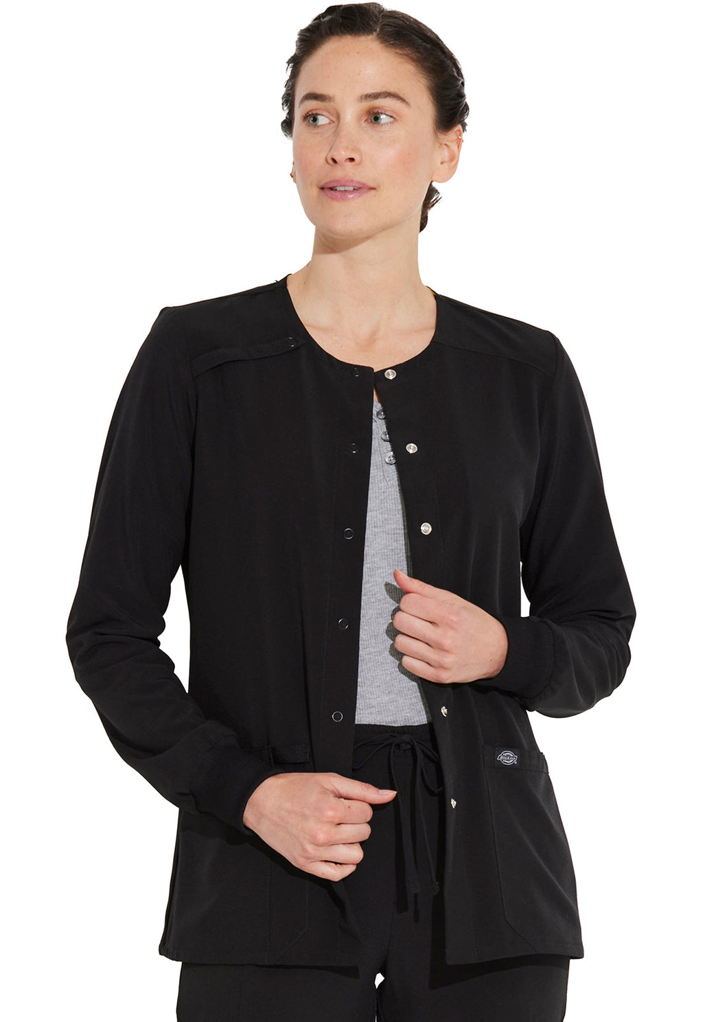 EDS Essentials DK305 Women's Snap Front Warm-up Jacket Black